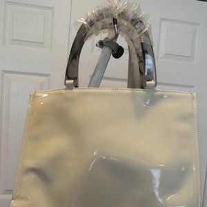 Nieman Marcus White Patent Leather Handbag Vintage